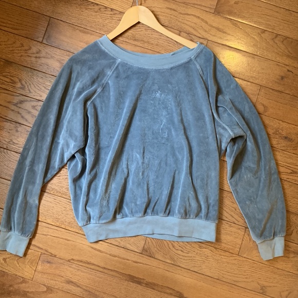 Project Social T Ludlow Gray Crewneck Velour Sweatshirt - Picture 2 of 10
